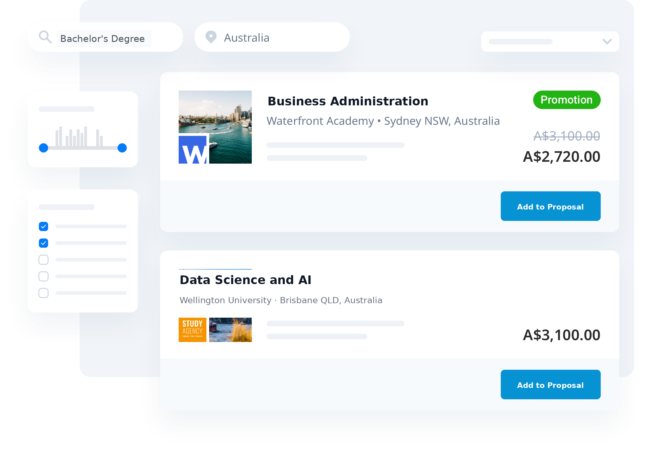 Search Programs and Build Proposals